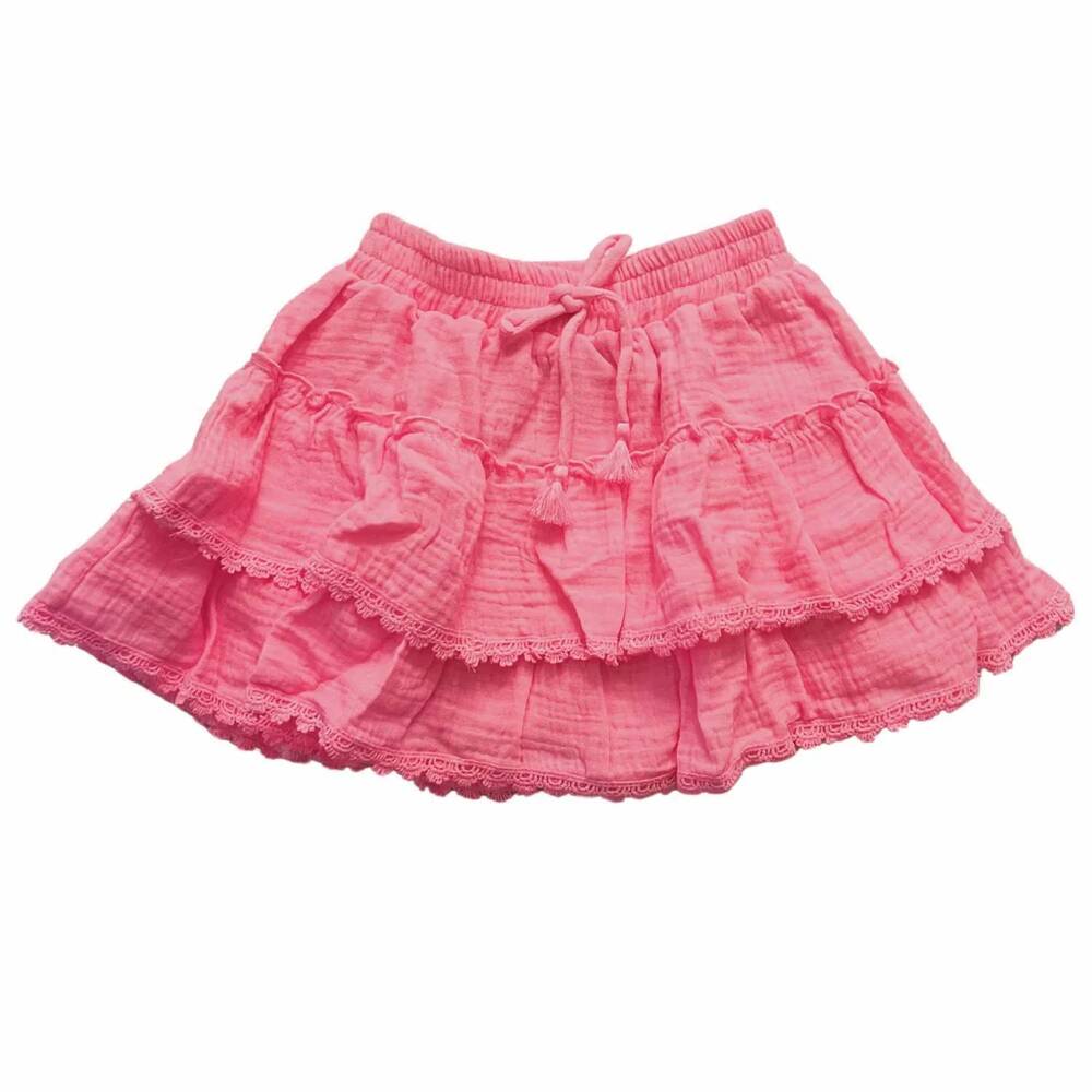 NEW FLOWERS BY ZOE girl's gauze lace skirt in pink